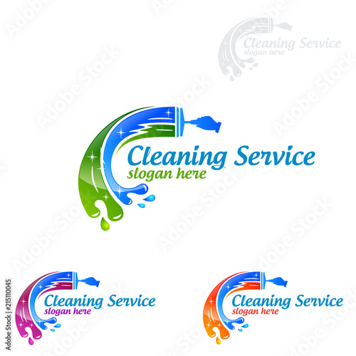 Cleaning Service vector Logo design, Eco Friendly Concept for Interior, Home and Building