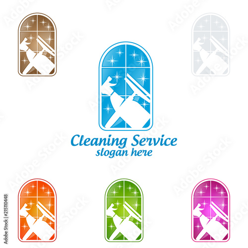 Cleaning Service vector Logo design, Eco Friendly Concept for Interior, Home and Building