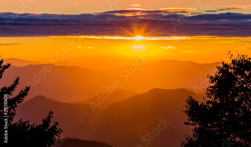 Colorful sunset over the Apalacian mountains.CR2