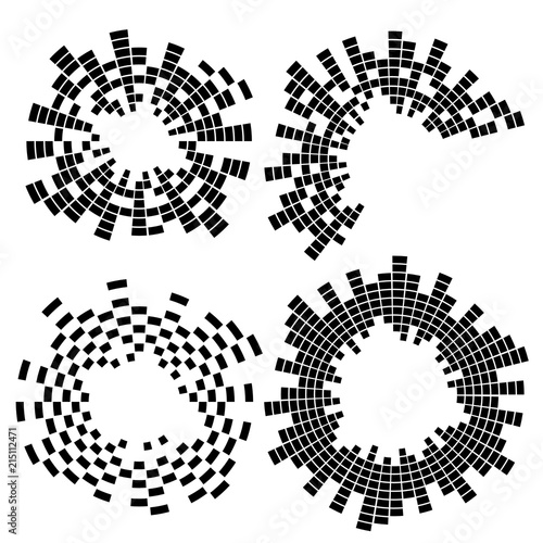 Collection of abstract music equalizers on white background. Vector illustration for your design.