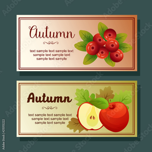 apple poinsettia autumn horizontal banner