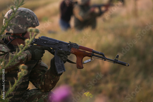 Romanian special forces military take part at a drill