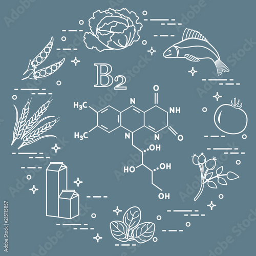 Foods rich in vitamin B2. Fish, peas and other.