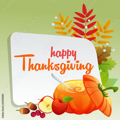happy thanksgiving with pumpkin soup