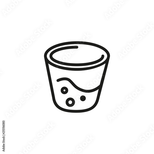Glass of flour line icon. Preparing food, water, drinking. Cooking concept. Vector illustration can be used for topics like recipe, ingredient, baking