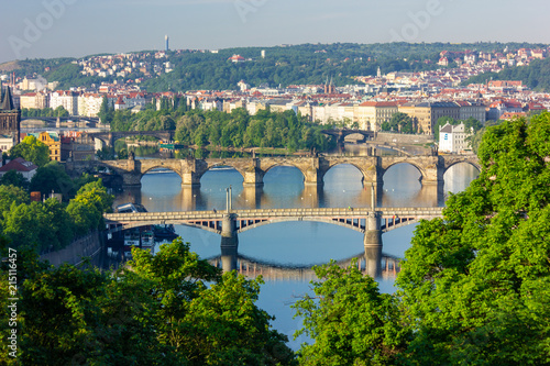 Bridges over the Vltava river in Prague, Czech Republic