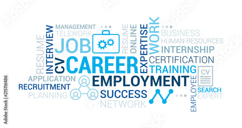 Job, employment and career tag cloud