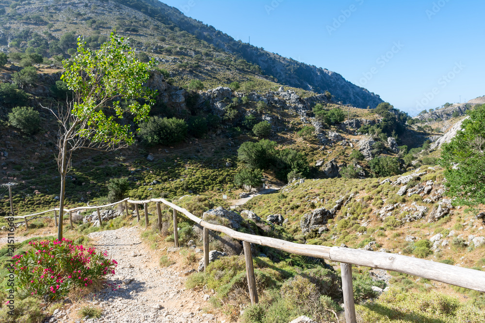 path along the Imbros gorge in Crete