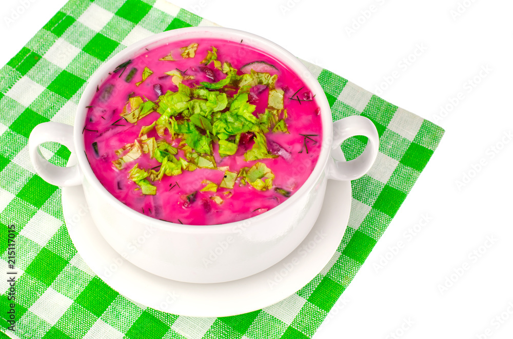 Red beet soup with greens Red beet soup with greens
