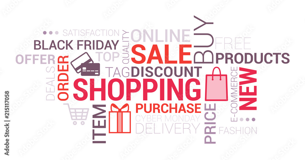 Fototapeta premium Online shopping and retail tag cloud