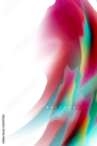 Fototapeta Naklejka Na Ścianę i Meble -  Holographic paint explosion design, fluid colors flow, colorful storm. Liquid mixing colours motion concept, trendy abstract background layout template for business presentation, app wallpaper banner