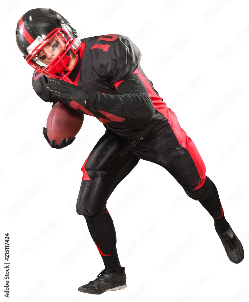 Obraz premium Football Player Running with Ball - Isolated