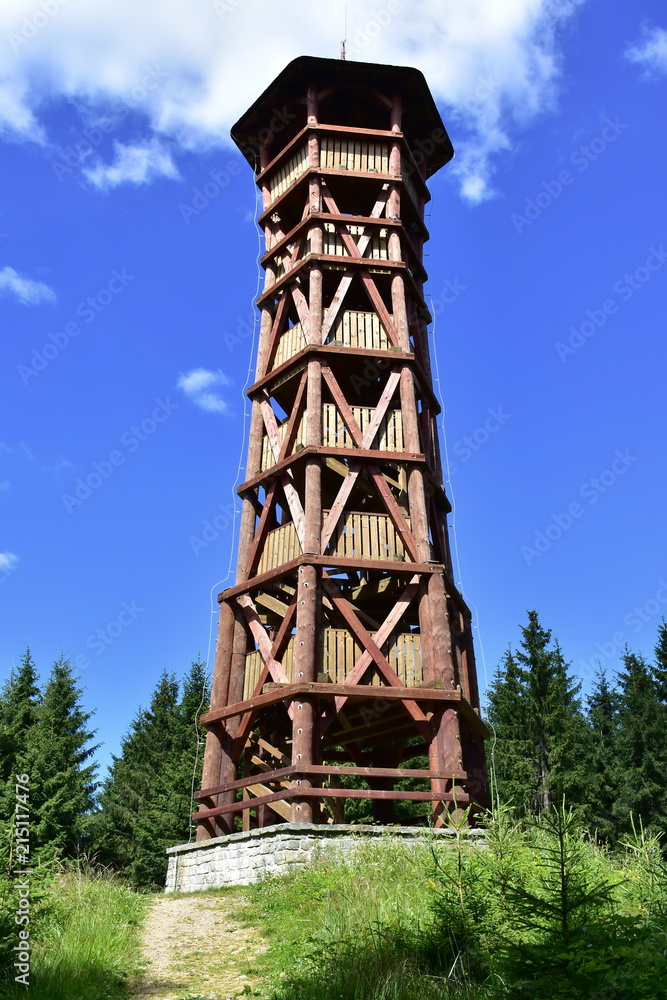 lookout tower Milonova,Beskydy mountains in Czech republic