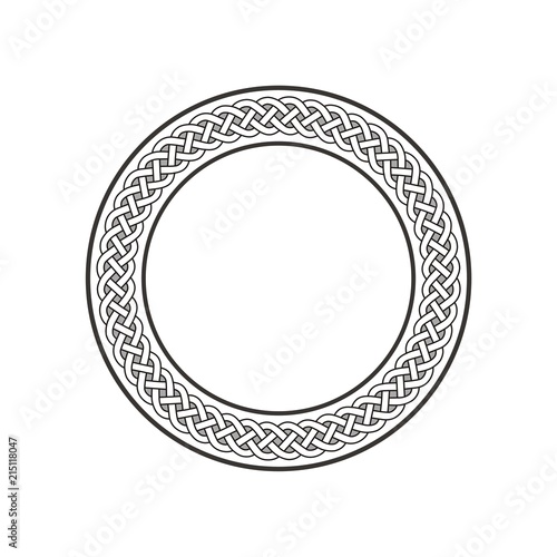 Celtic Knot #3 / ancient round meander art in circle isolated on white photo