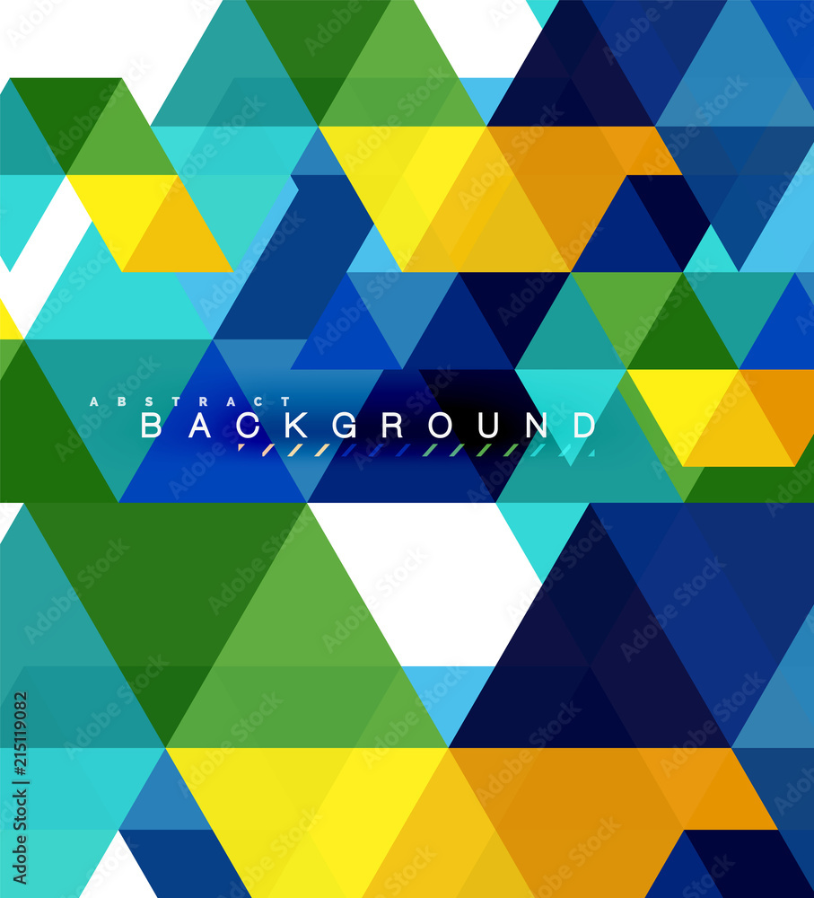 Multicolored triangles abstract background, mosaic tiles concept Multicolored triangles abstract background, mosaic tiles concept