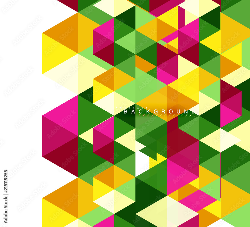 Multicolored triangles abstract background, mosaic tiles concept Multicolored triangles abstract background, mosaic tiles concept