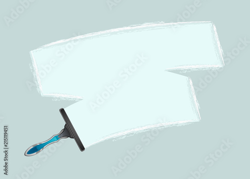 Cleaning brush cleans dirty surface 