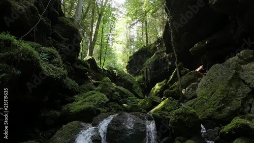 Tiefsteinklamm Canyon with Waterfall near Salzburg Austria photo