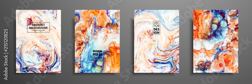 Mixture of acrylic paints. Liquid marble texture. Fluid art. Applicable for design cover, presentation, invitation, flyer, annual report, poster and business card, desing packaging. Modern artwork.