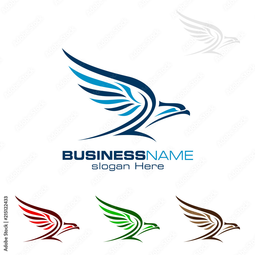 Naklejka premium Eagle Logo, vector Wild eagle Bird Falcon Hawk Concept