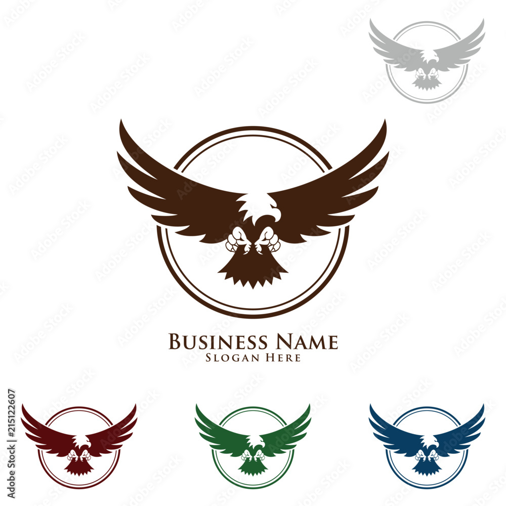 Naklejka premium Logo orła, wektor Wild Eagle Bird Falcon Hawk Concept