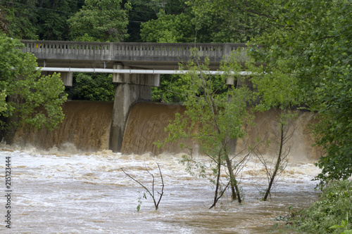 Dam Releasing a Turbuent Flood of Water photo