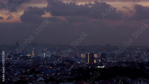 Wallpaper Mural Timelapse day to night sunset of urban landscape Singapore Asia Torontodigital.ca