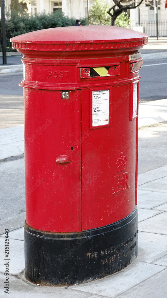 Close up of a traditional London street mail box Close up of a traditional London street mail box