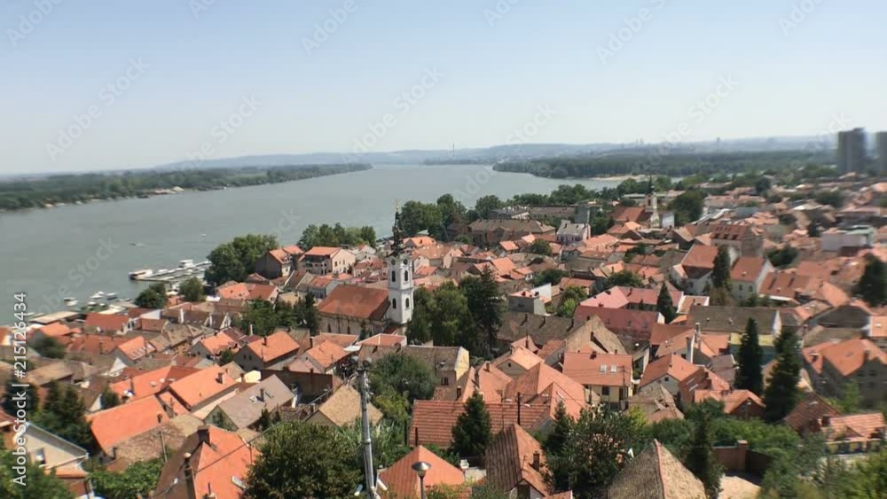 Panorama view of Zemun town and Danube river from top of Belgrade Panorama view of Zemun town and Danube river from top of Belgrade