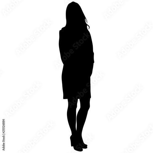 silhoutte of standing woman in short dress
