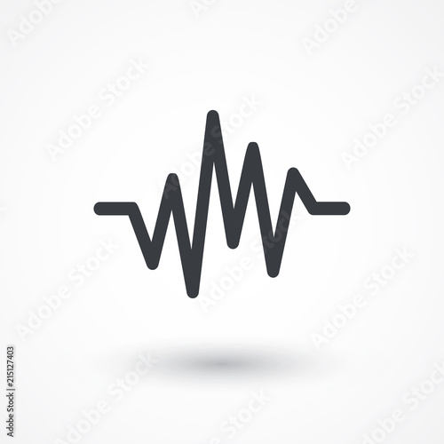 Pulse Heart Rate Icon in flat style