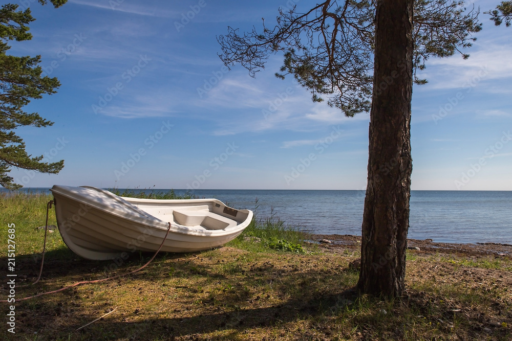 Fishing boat on the Baltic seaside in Saaremaa Fishing boat on the Baltic seaside in Saaremaa