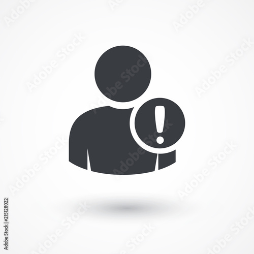 Person with warning sign icon