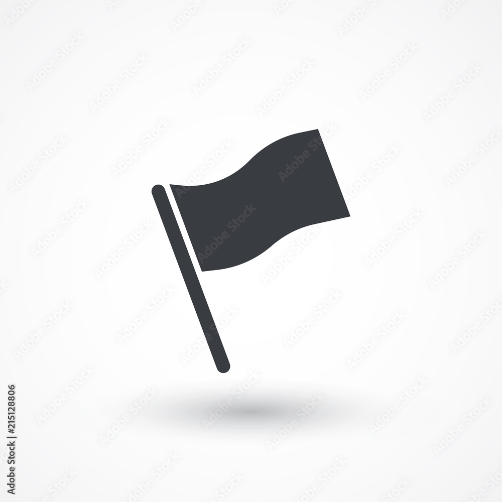 Flag icon. Location marker symbol. Flat design style Flag icon. Location marker symbol. Flat design style