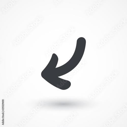 Left down arrow curve icon