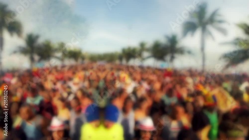 Wallpaper Mural Crowd of people with palm trees in abstract defocus stylized scene of a carnival street party in Rio de Janeiro, Brazil Torontodigital.ca