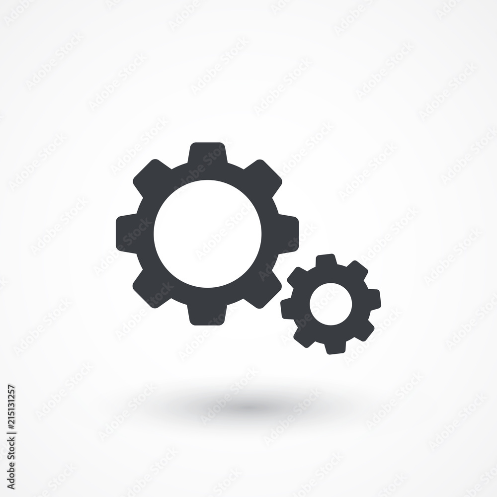 Settings icon. Cogwheel, gear button. Flat style design Settings icon. Cogwheel, gear button. Flat style design