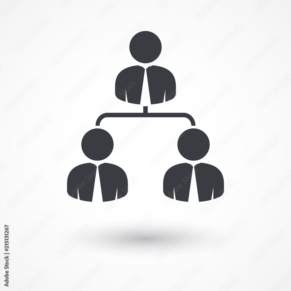 Corporate hierarchy, business network. Flat style design icon Corporate hierarchy, business network. Flat style design icon
