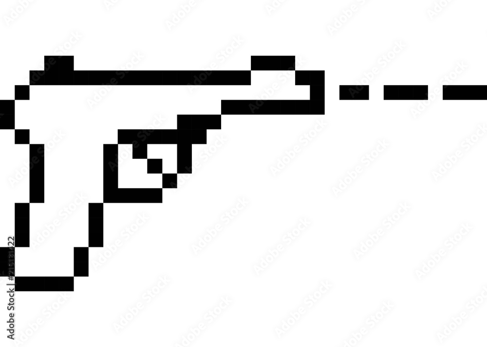 Fototapeta premium vector pixel picture gun isolated.