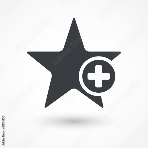 Star favorite sign web icon with plus glyph. illustration design element. Flat style design icon