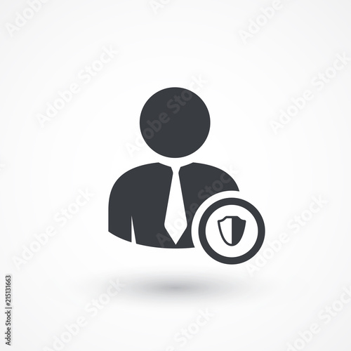 Illustration of shield icon with an avatar