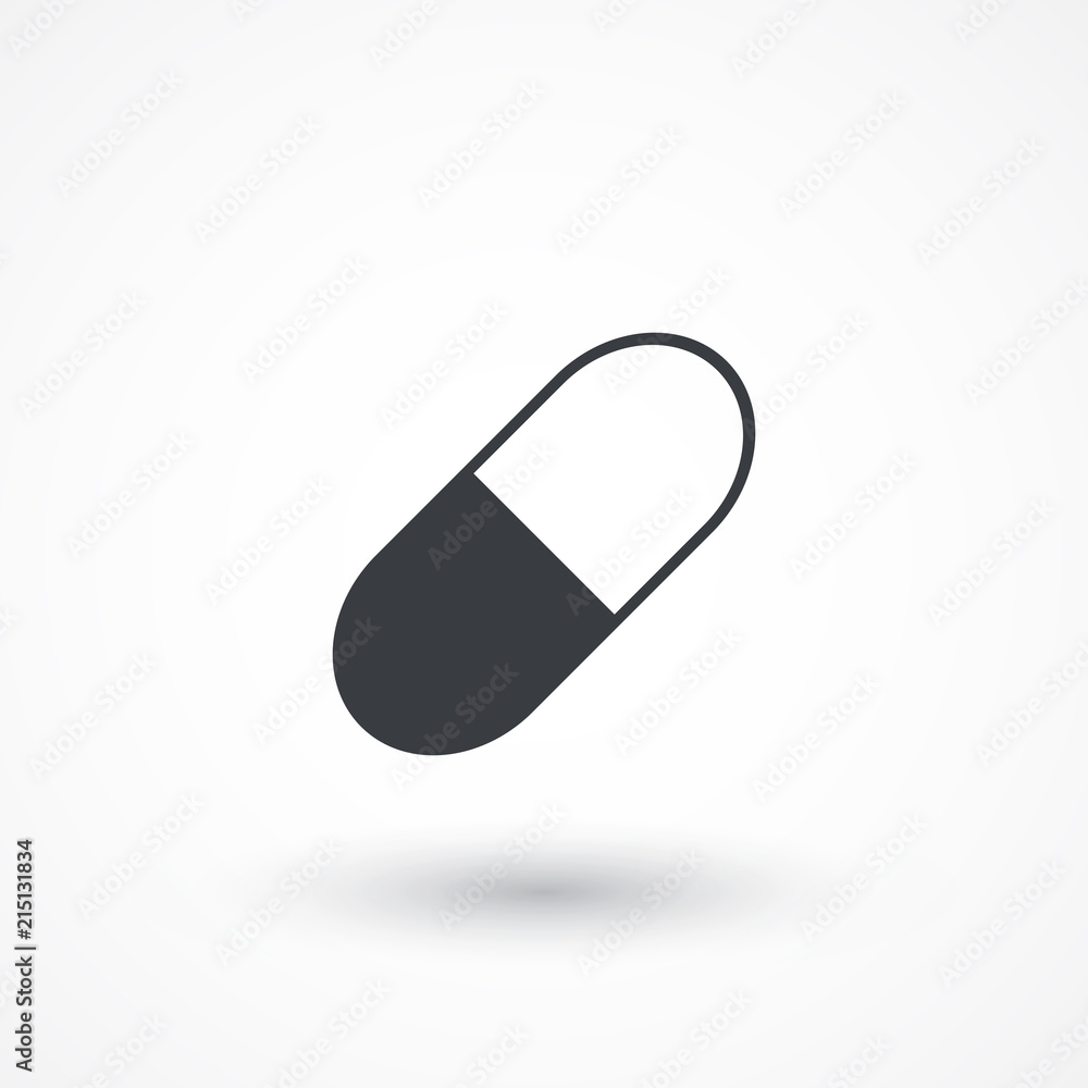 Pill icon. Flat design style modern illustration. Isolated Pill icon. Flat design style modern illustration. Isolated