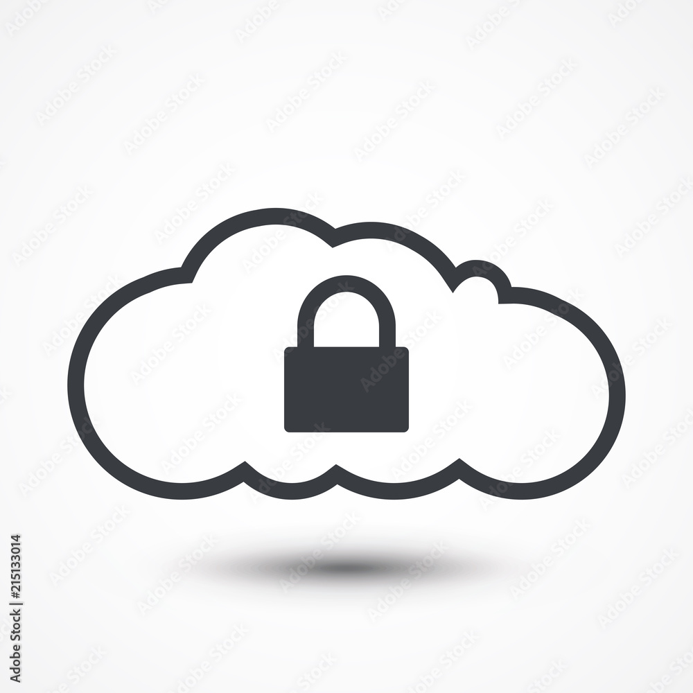 Secure Cloud Technology. Cloud and padlock. Protected cloud computing service concept. Illustration of protected computer server Secure Cloud Technology. Cloud and padlock. Protected cloud computing service concept. Illustration of protected computer server
