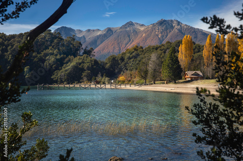 Lago Espejo ubicado en el parque nacional Nahuel Huapi, Neuquen, Argentina. photo