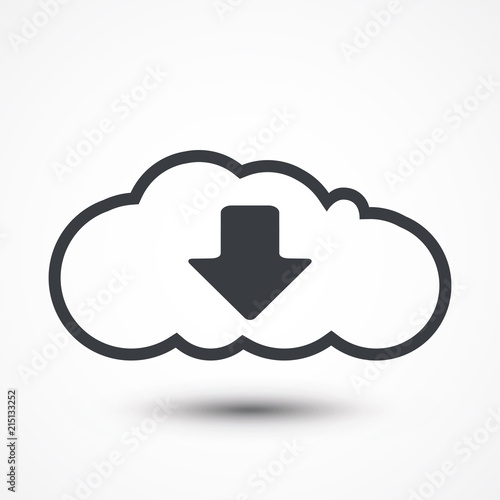 Download from the Internet cloud flat line icon infographic illustration template for web, app or brochure. illustration