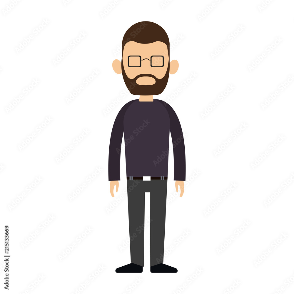 Young man avatar with beard and glasses vector illustration graphic design Young man avatar with beard and glasses vector illustration graphic design