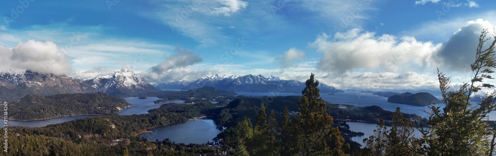 view of the lakes of the city of San Carlos de Bariloche Argentina,panoramic, photo taken in winter view of the lakes of the city of San Carlos de Bariloche Argentina,panoramic, photo taken in winter