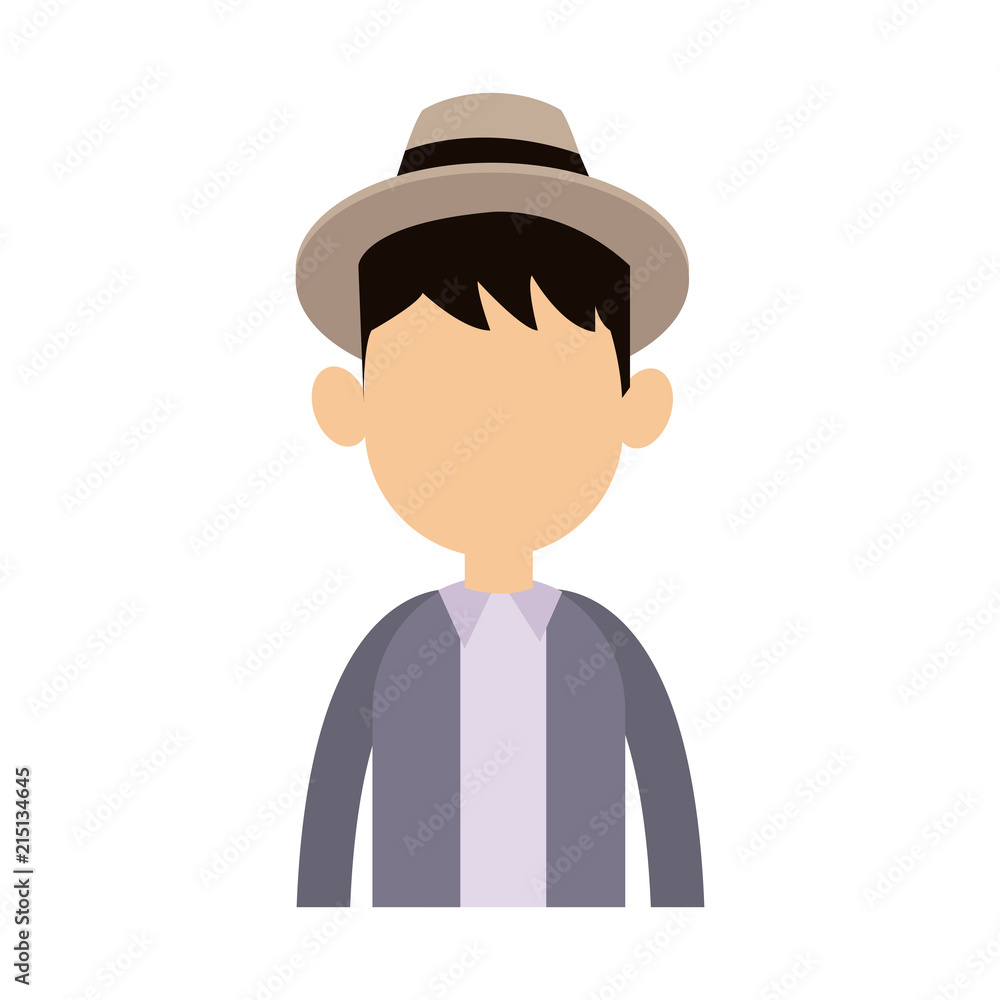 Young man avatar with hat vector illustration graphic design Young man avatar with hat vector illustration graphic design
