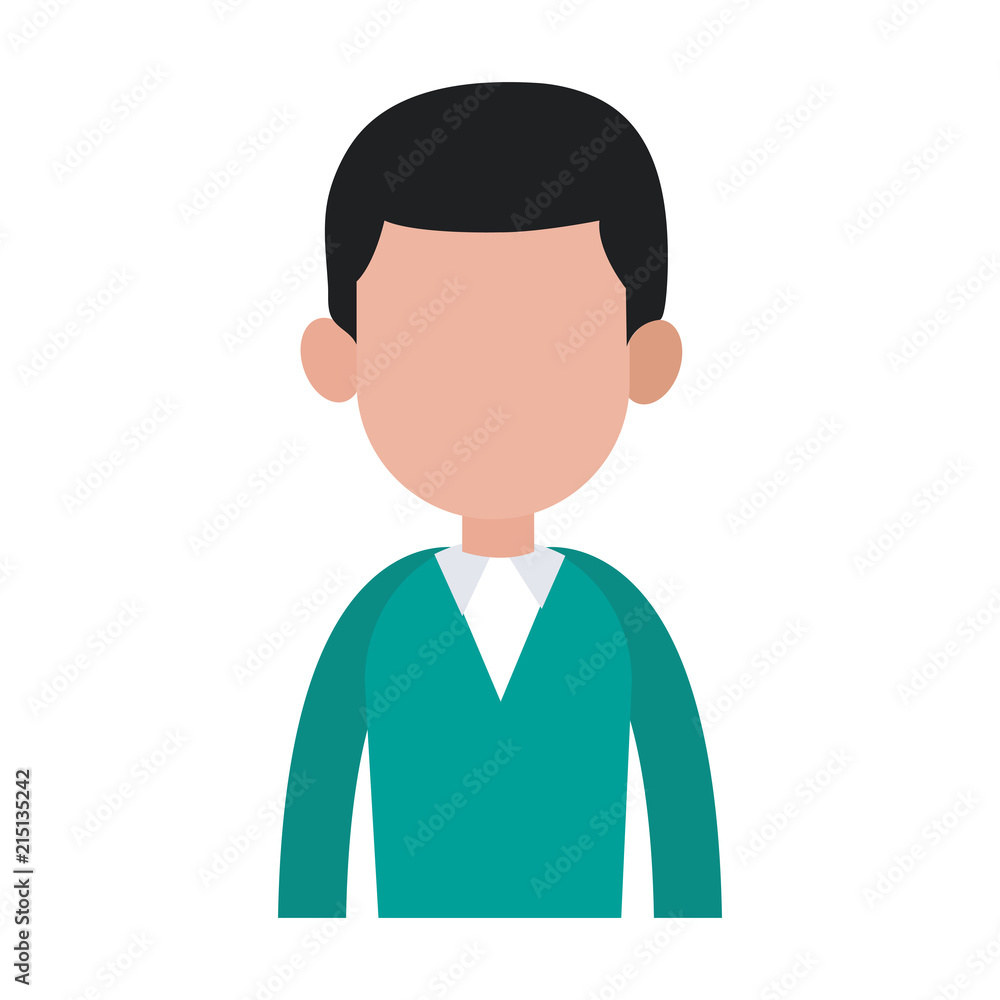 Young man avatar with casual clothes cartoon vector illustration graphic design