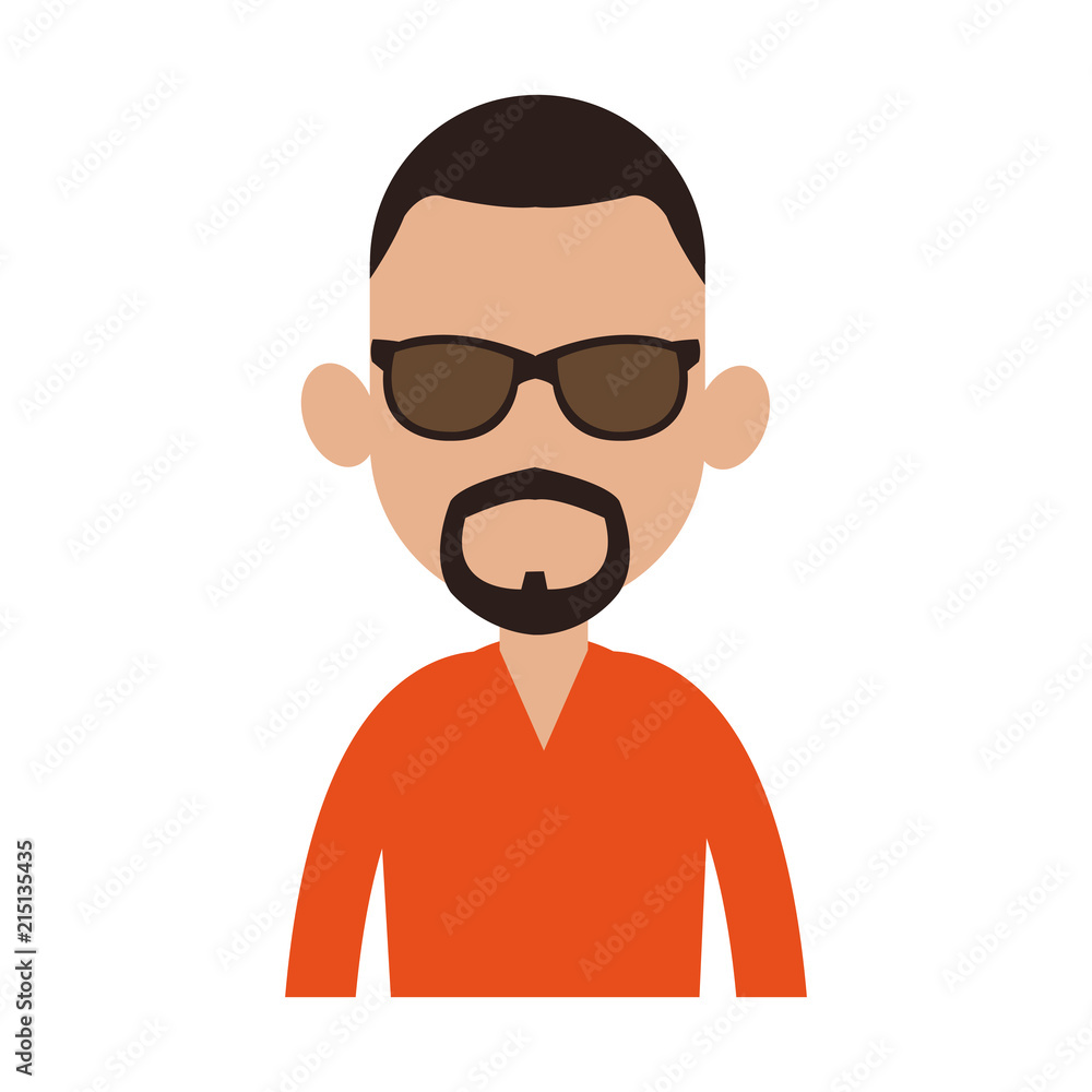 Young man avatar with beard and sunglasses vector illustration graphic design Young man avatar with beard and sunglasses vector illustration graphic design